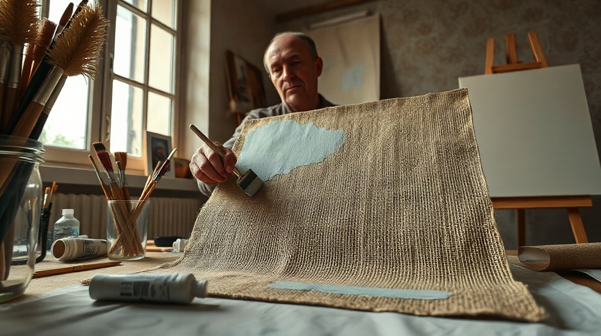 La toile de jute pour peindre,